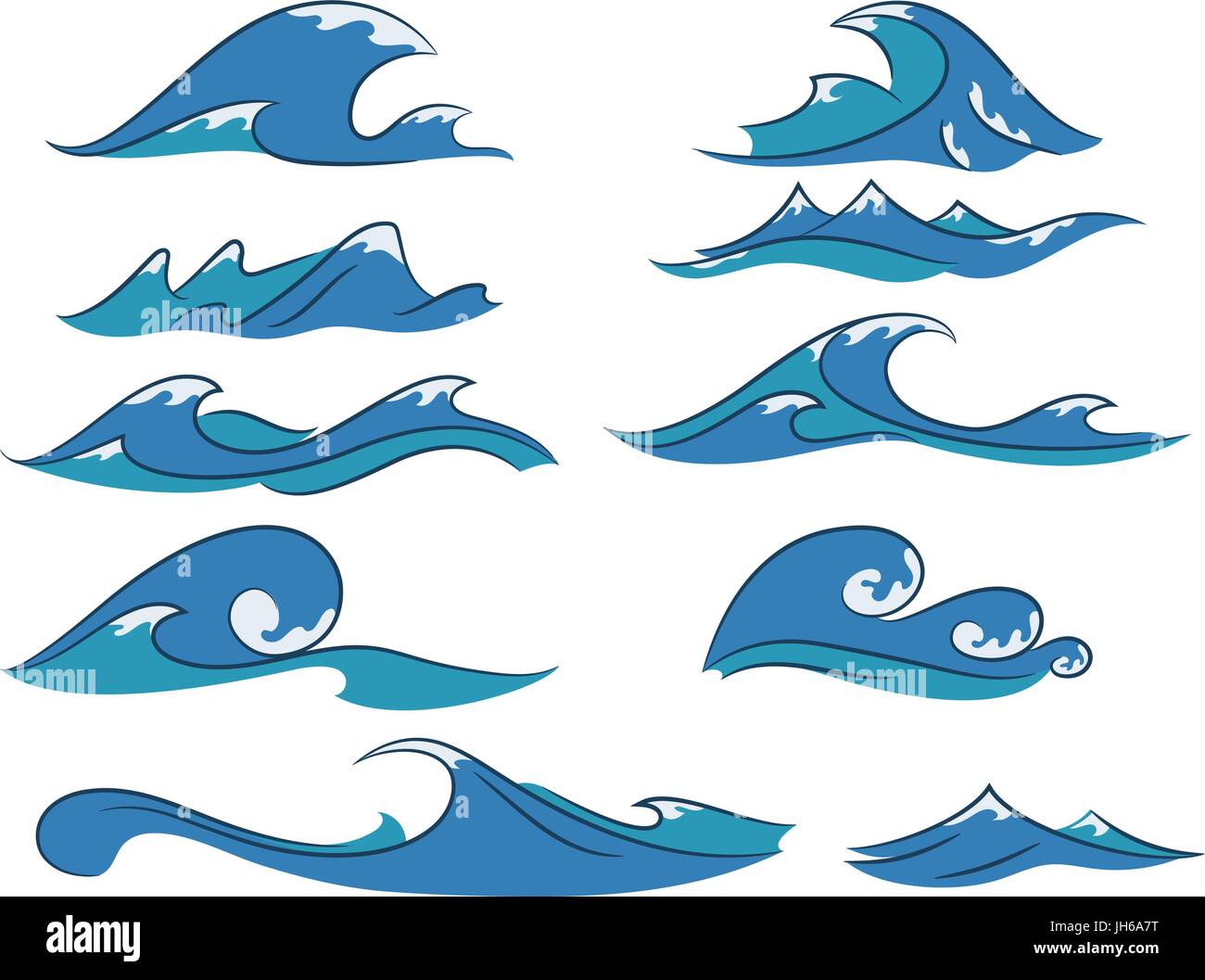 Vector set of hand drawn cartoon ocean waves, nautical ...
 Ocean Water Waves Cartoon