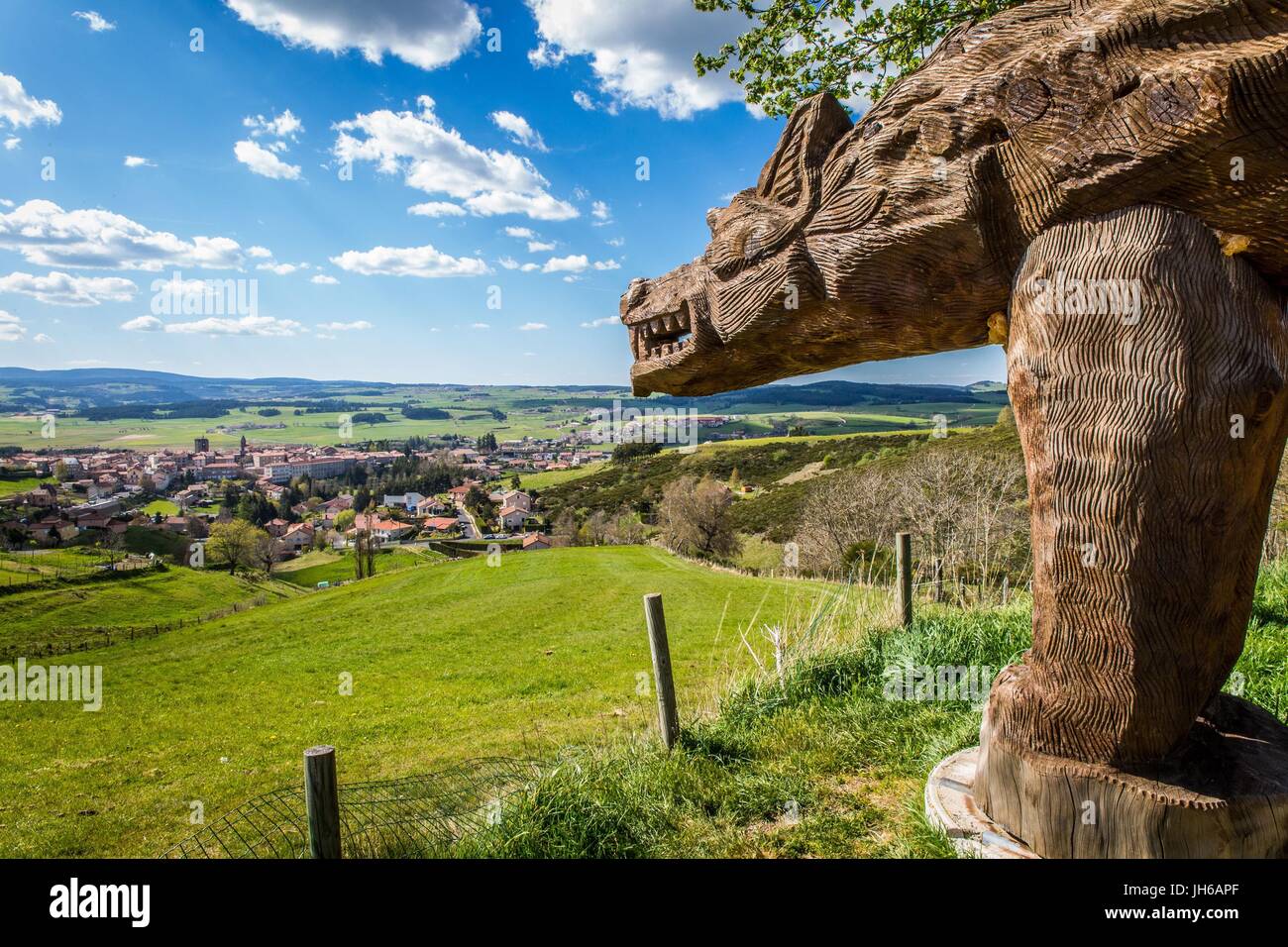 THE MAN-EATER OF GEVAUDAN,(43),HAUTE LOIRE,REGION AUVERGNE RHONE ALPES,FRANCE Stock Photo