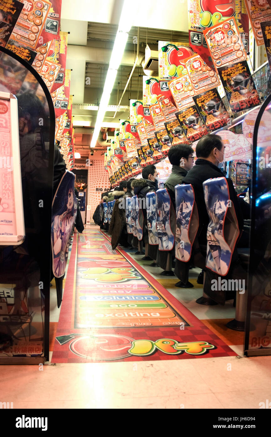 Pachinko parlour in Akihabara Electric City Stock Photo