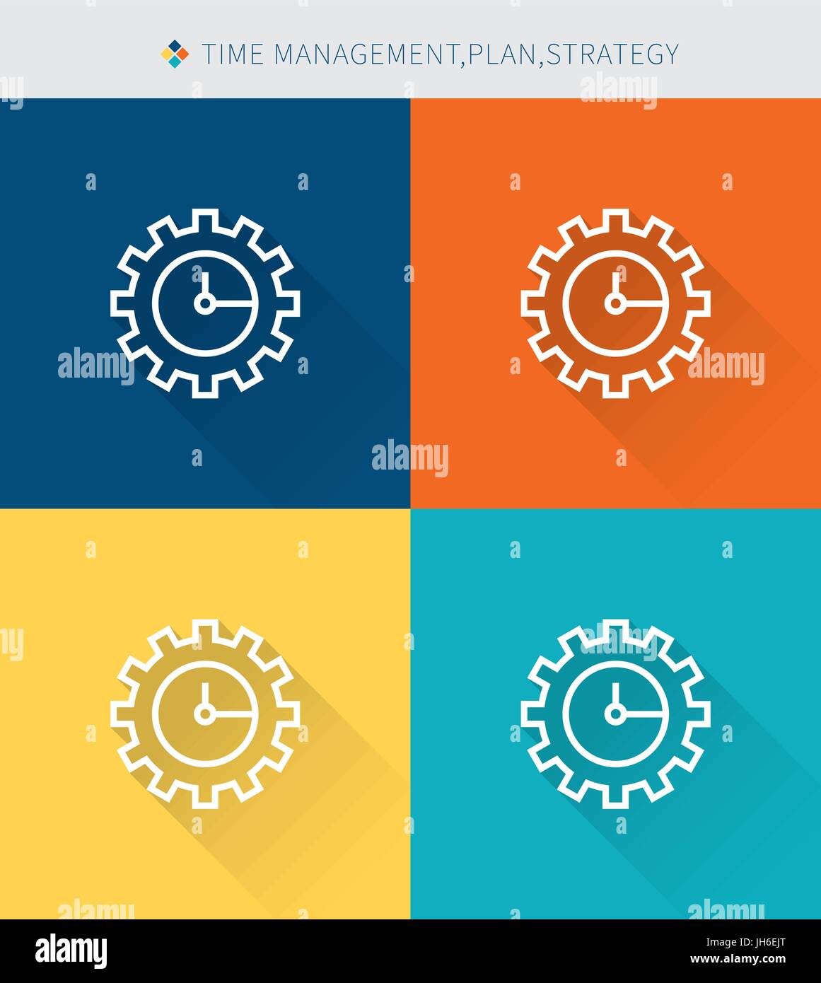 Thin thin line icons set of time management , modern simple style Stock ...