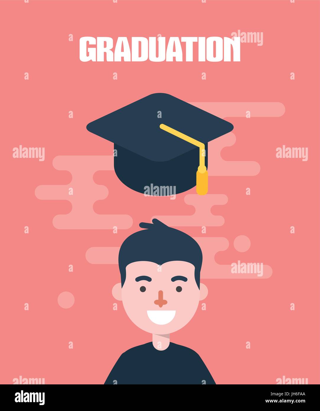 modern design flat character graduation vector illustration Stock ...