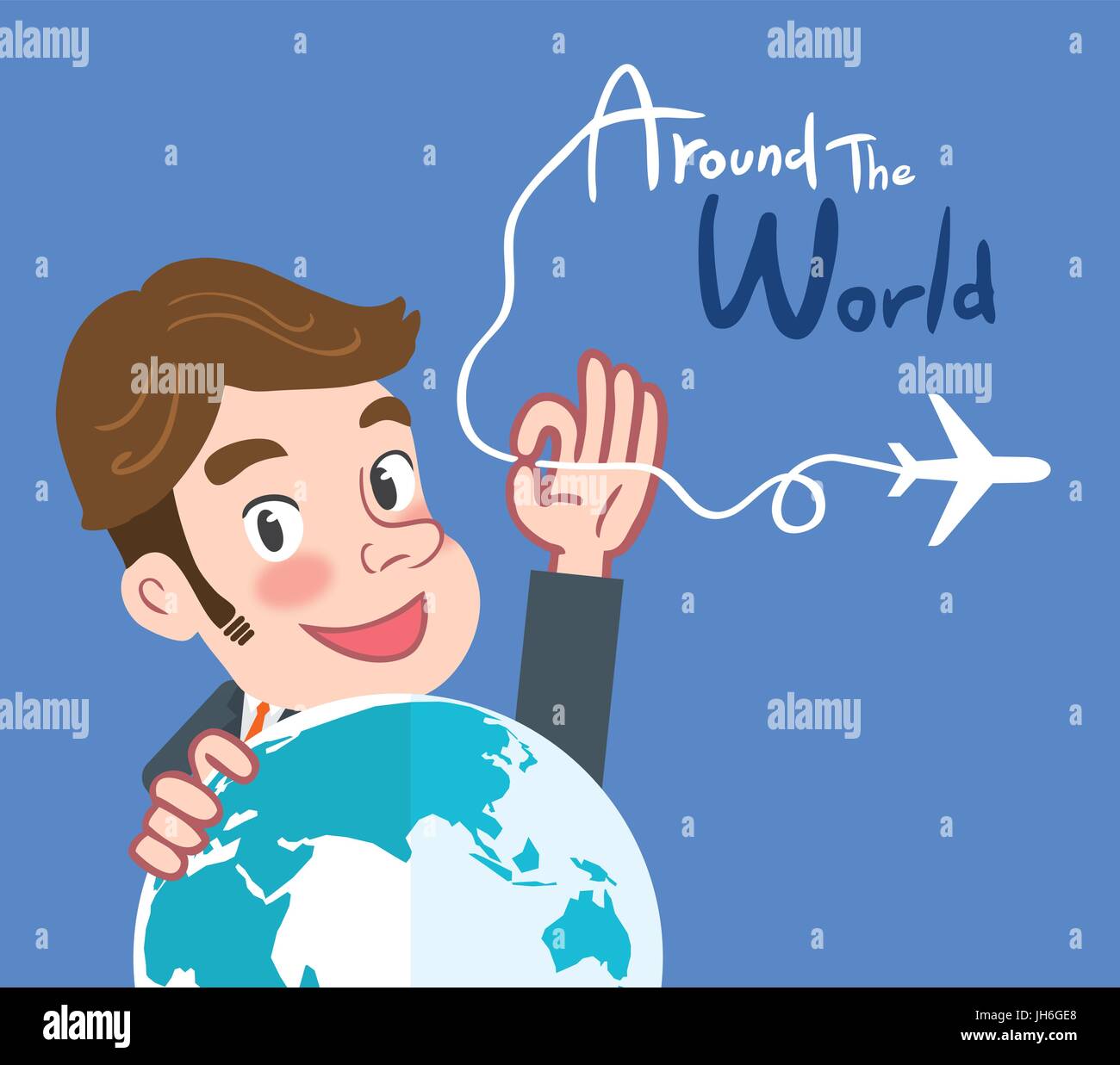 Drawing flat character design global business concept Stock Vector ...