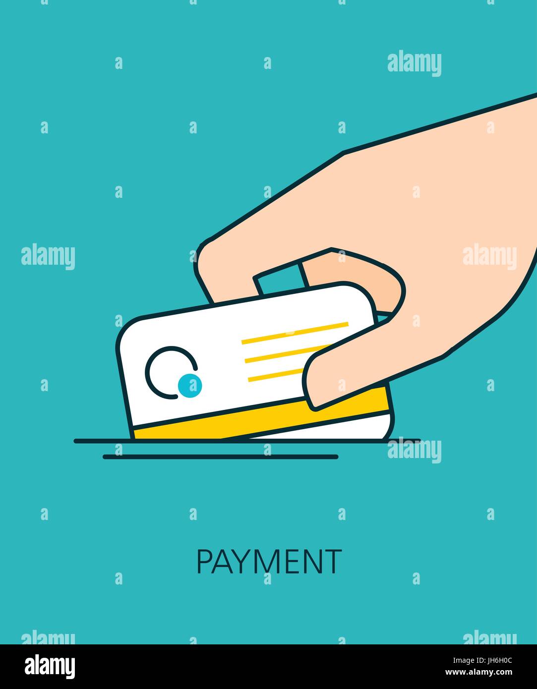 Payment flat line icon concept Stock Vector Image & Art - Alamy