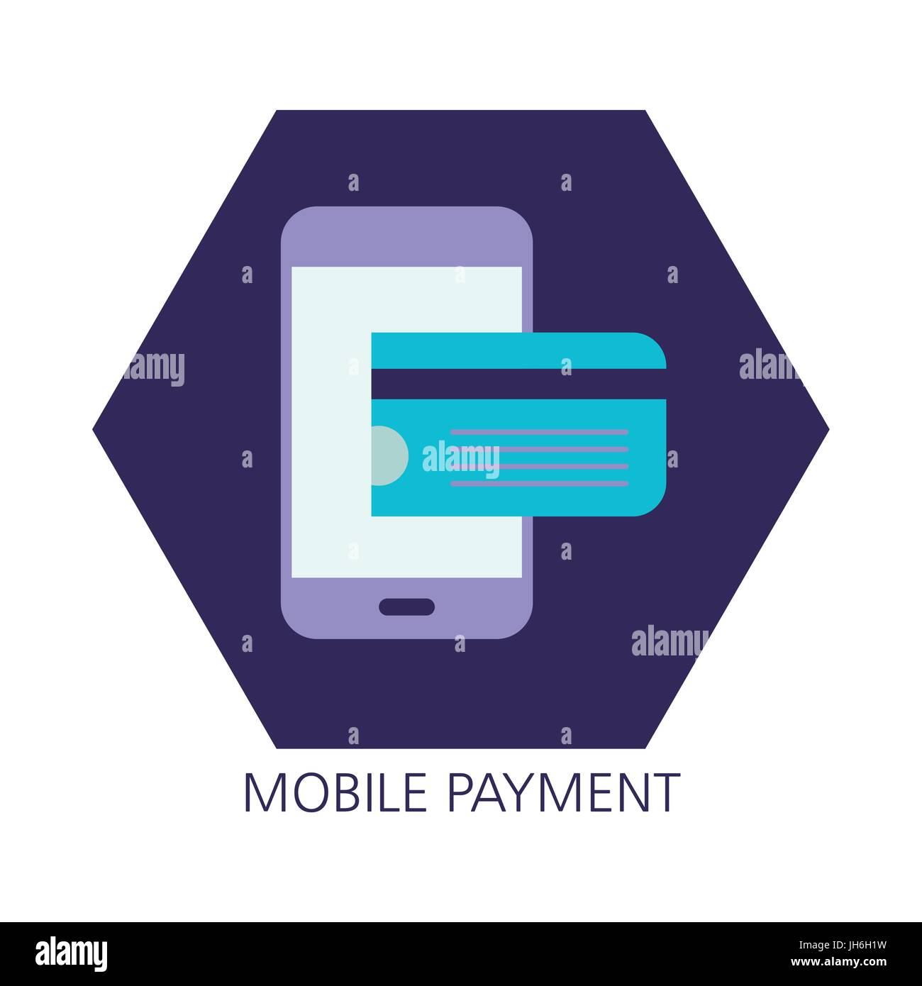 Mobile payment flat line icon concept Stock Vector Image & Art - Alamy