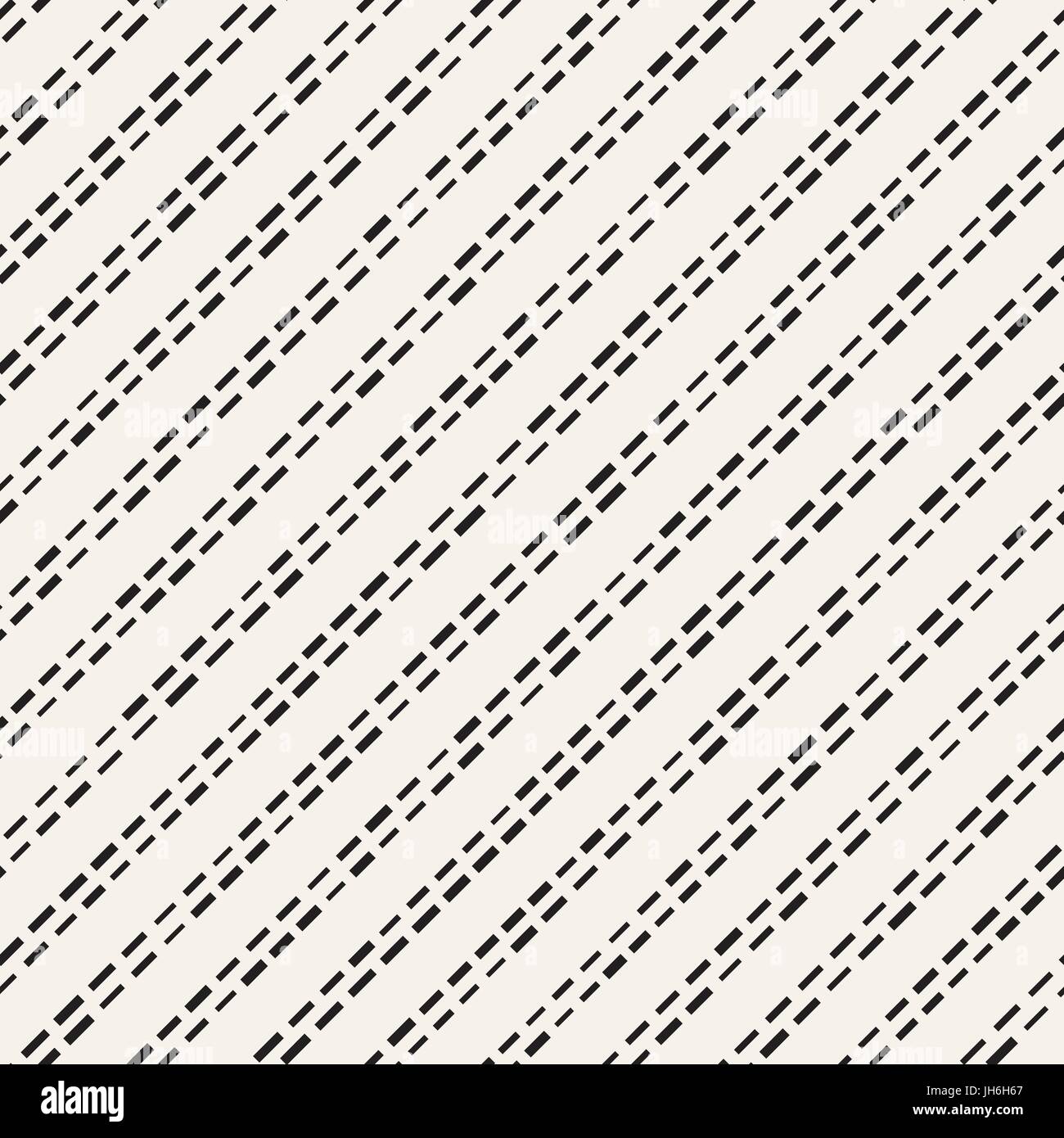 Black and White Irregular Dashed Lines Pattern. Modern Abstract Vector