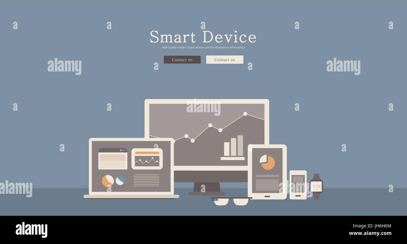 Modern and classic design illustration smart device concept Stock ...
