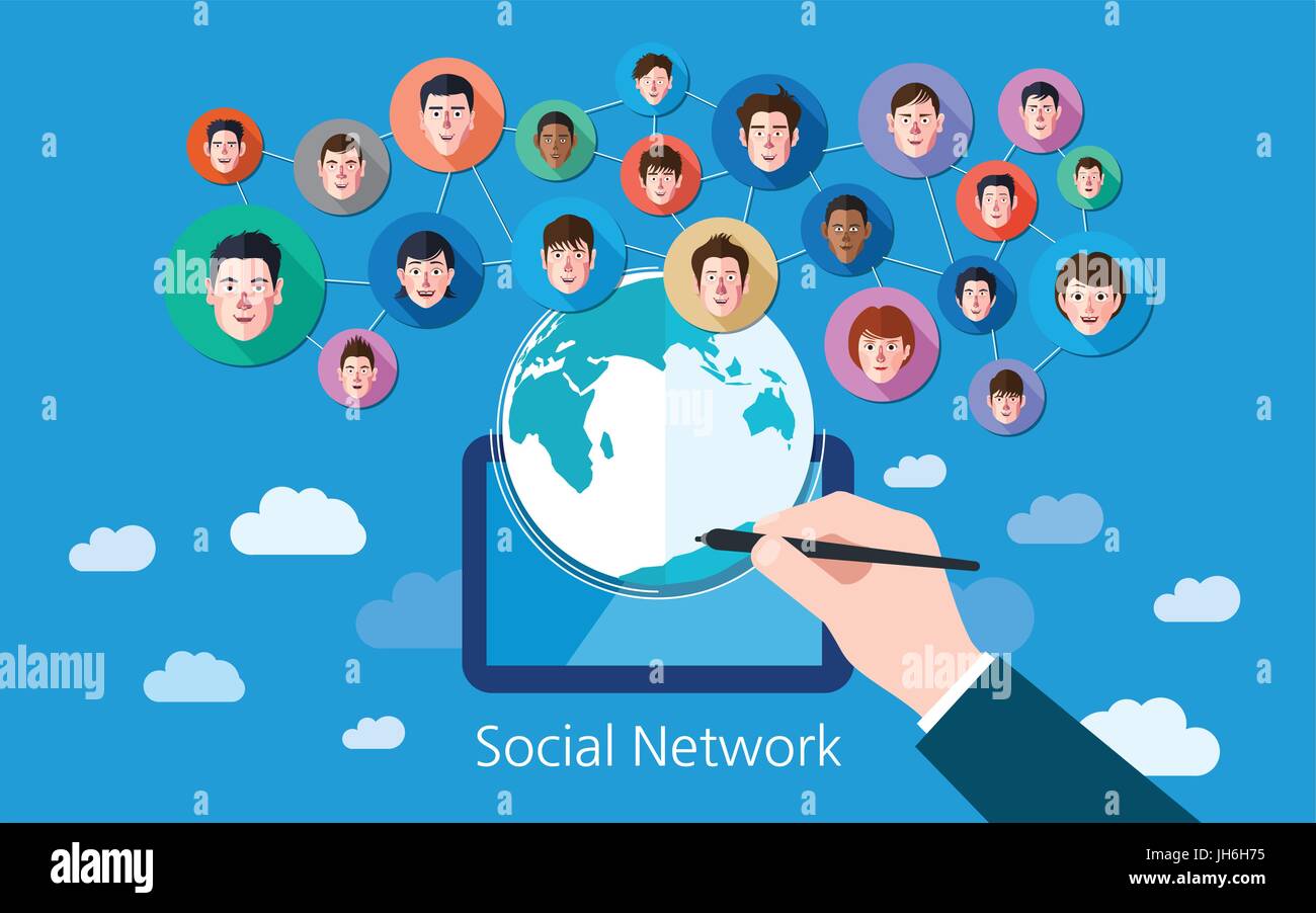 Social media network concept vector illustration Stock Vector Image ...