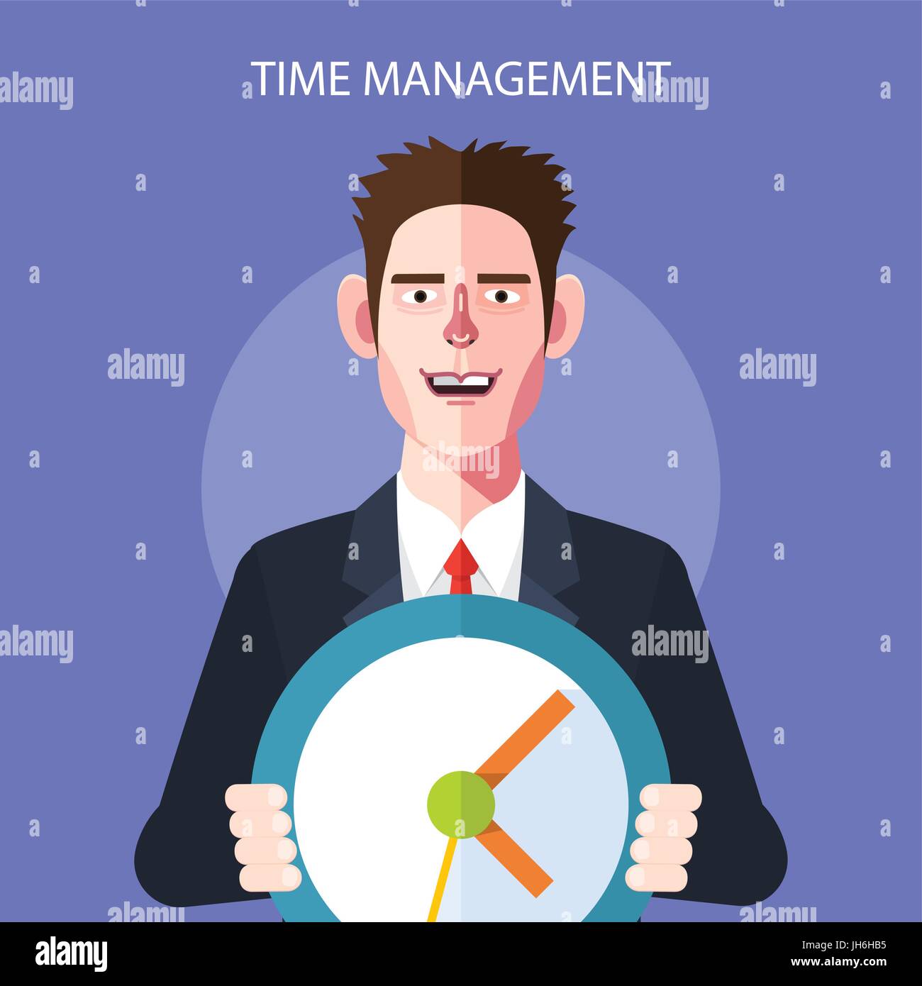 Flat character of time management concept illustrations Stock Vector ...