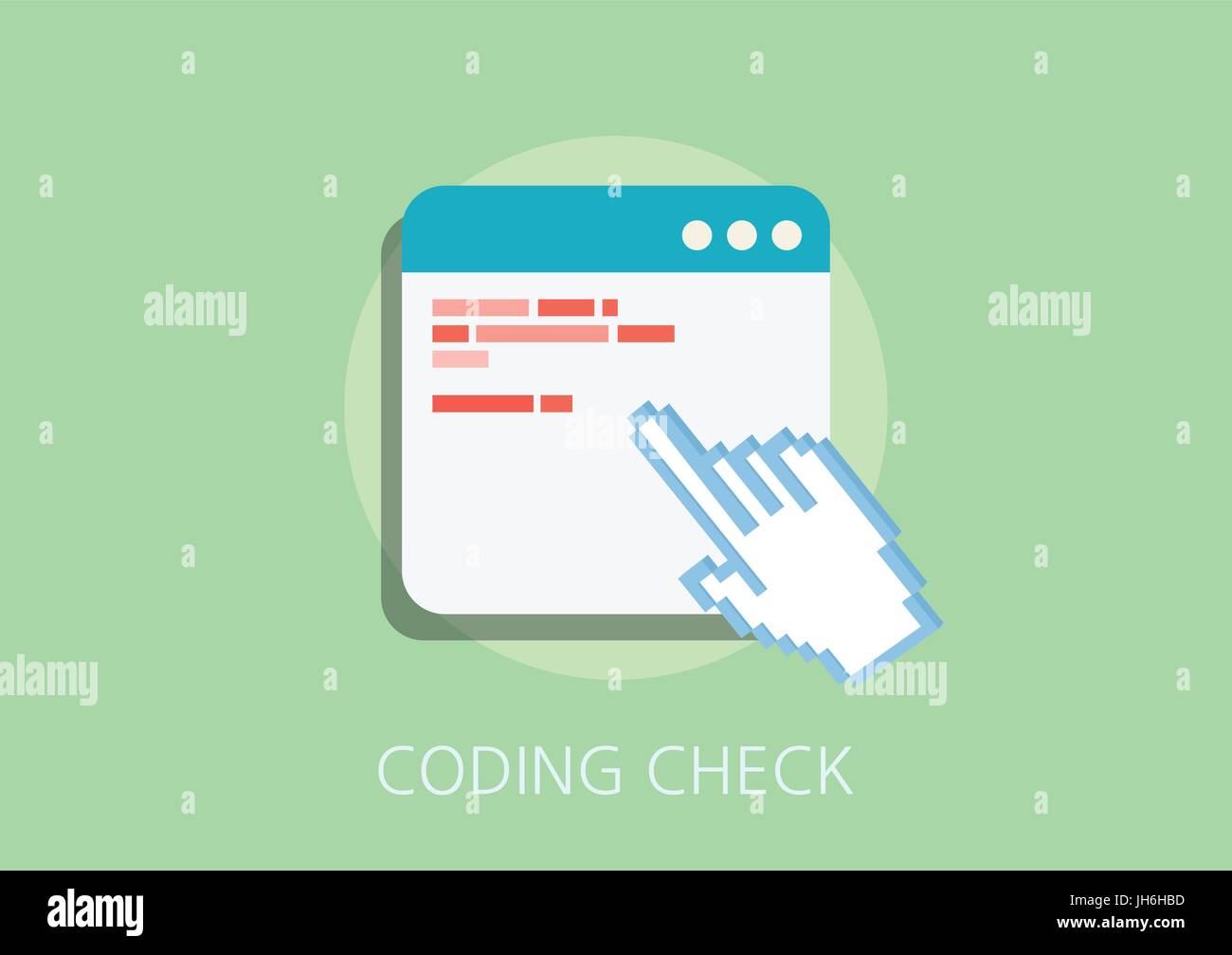 coding check concept flat icon Stock Vector