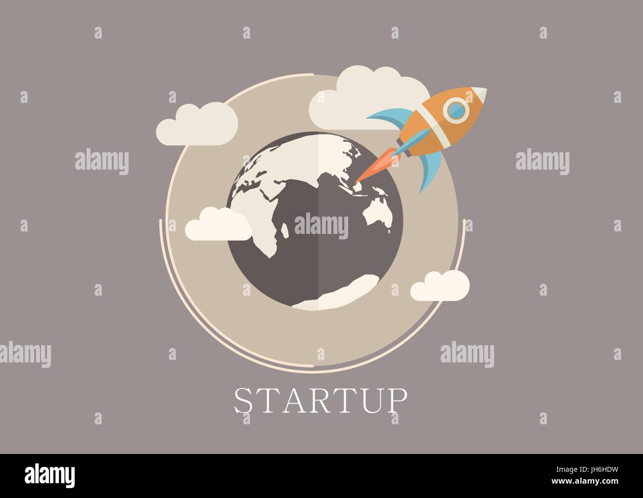 Modern and classic design startup concept flat icon Stock Vector Image ...