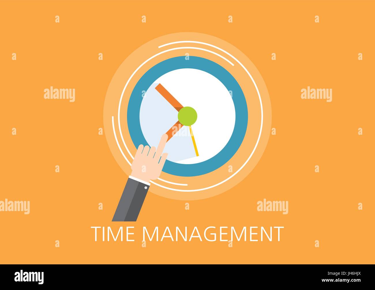 time management concept flat icon Stock Vector