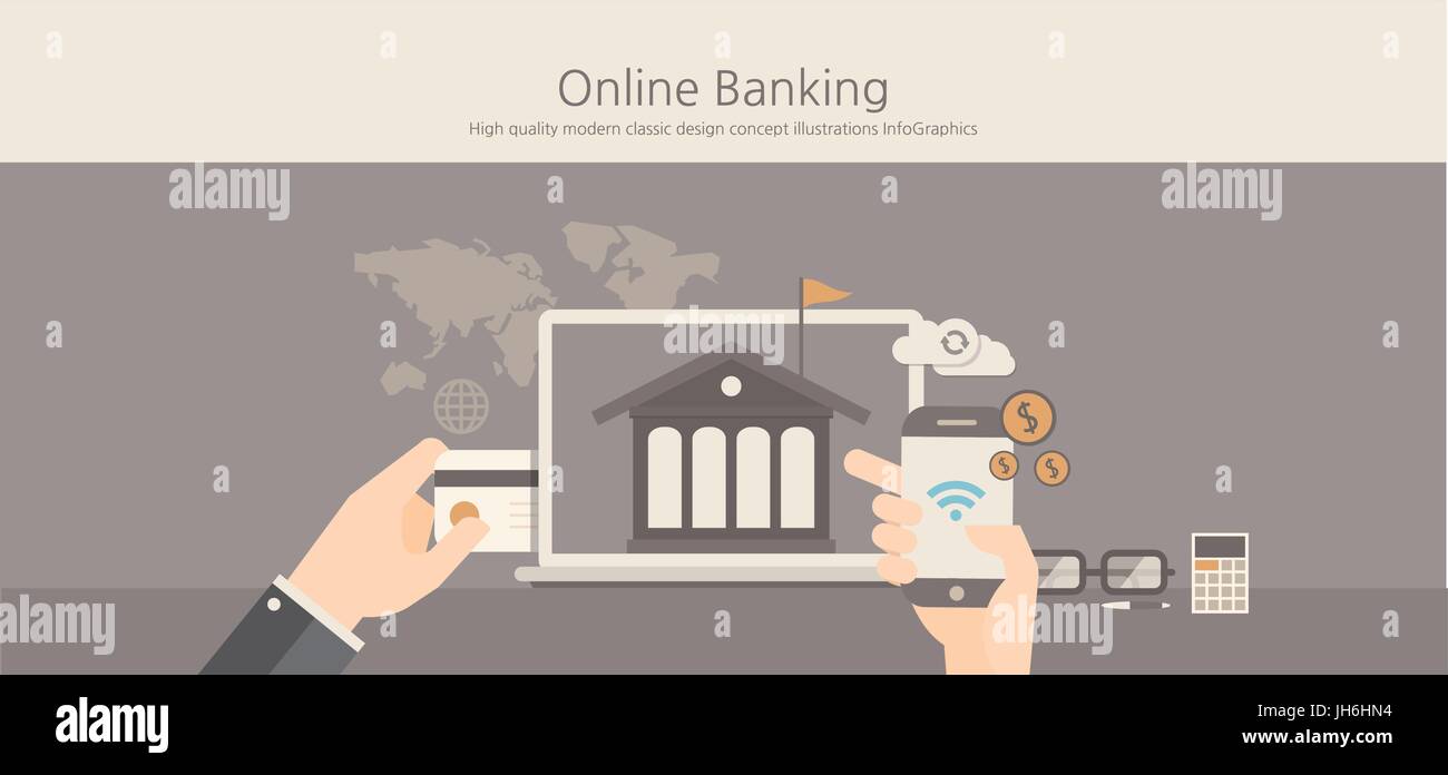 Modern and classic design online banking concept Stock Vector Image ...