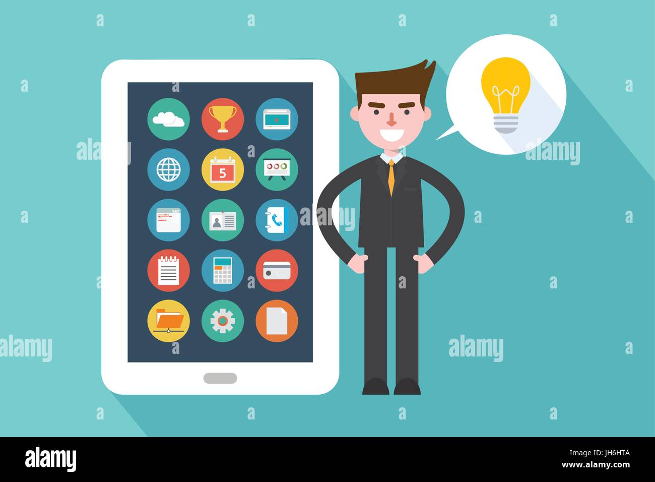 flat design, smart phone concept illust Stock Vector Image & Art - Alamy