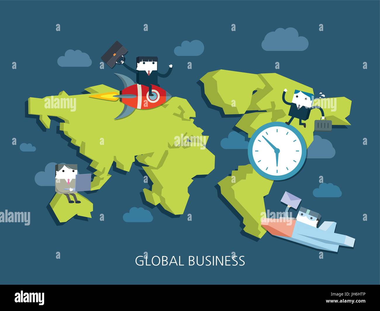 flat character global business concept illust Stock Vector Image & Art ...