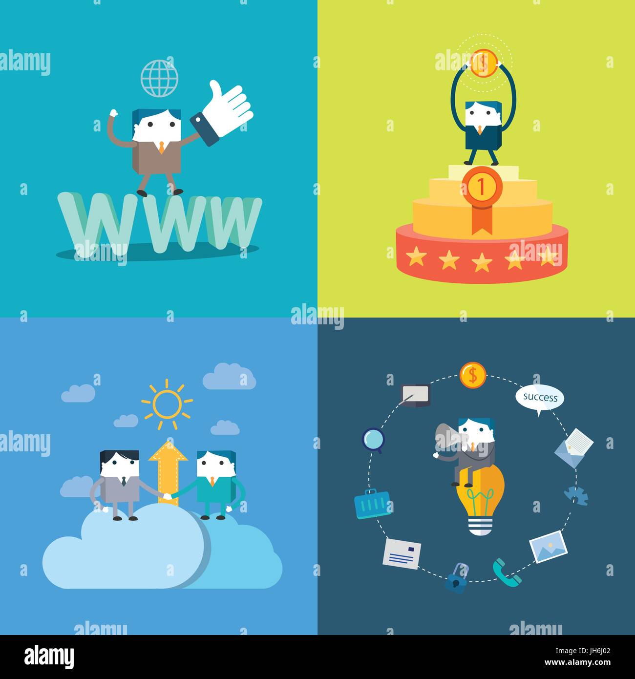 Set of flat vector business concept design Stock Vector Image & Art - Alamy