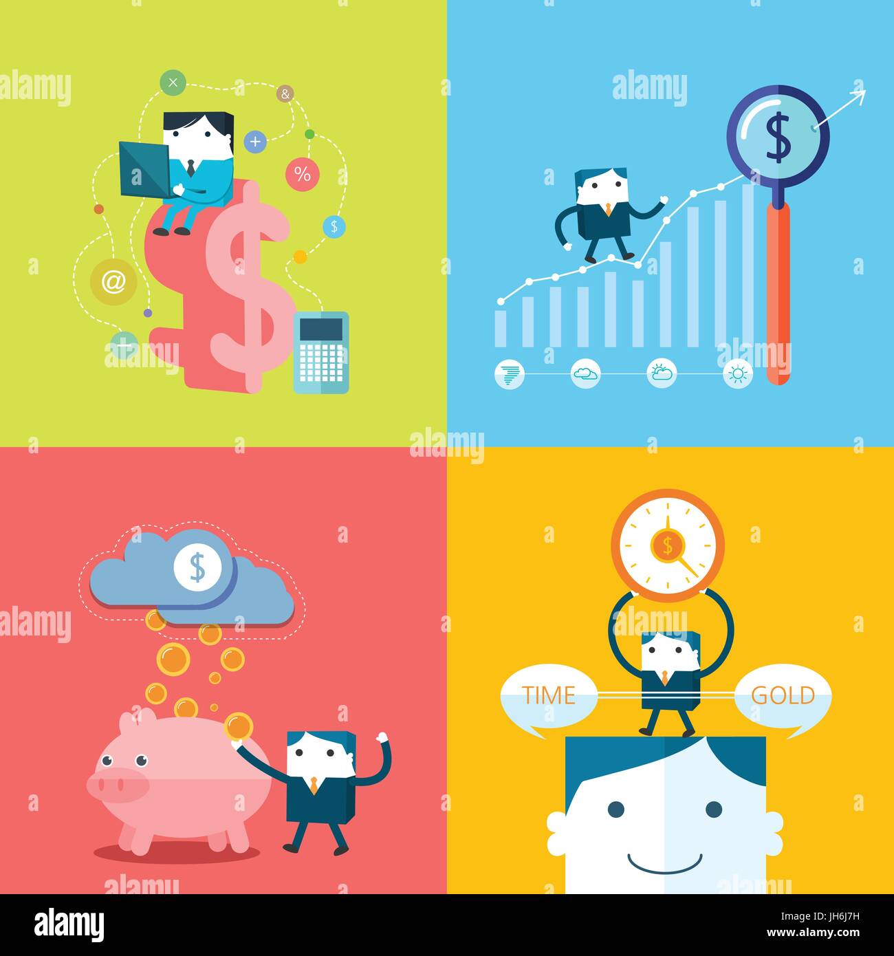 Set of flat vector business concept design Stock Vector Image & Art - Alamy