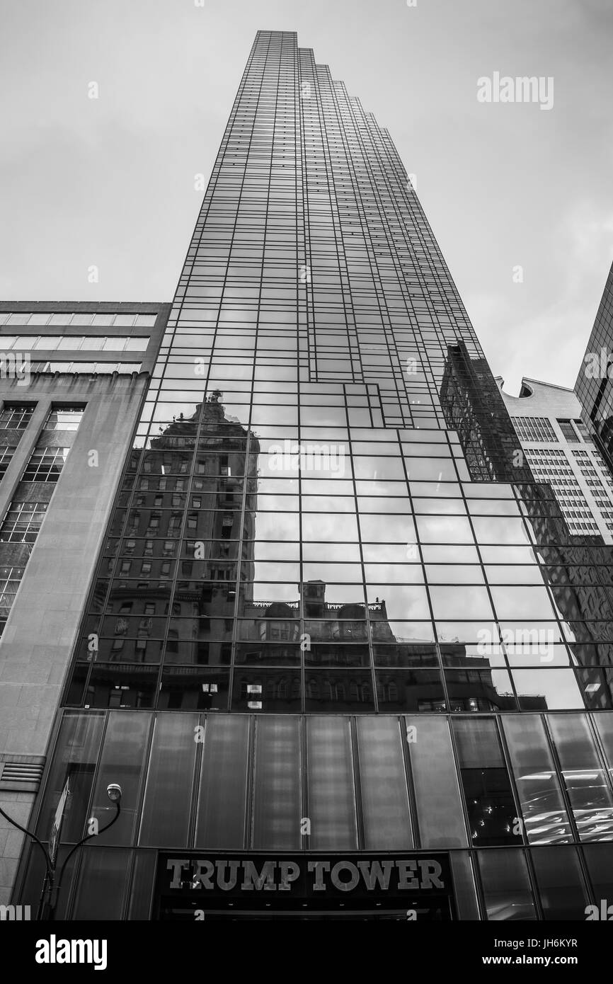 new York, USA - Circa March 2016 - details of the trump tower Stock Photo