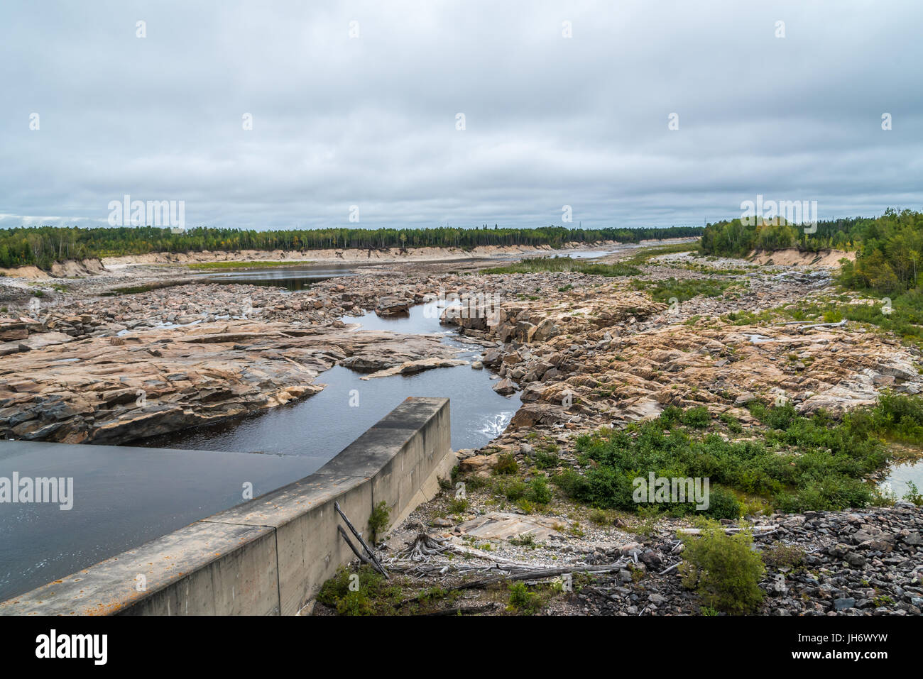 Construction of generating stations along the Lower Mattagami River Stock Photo