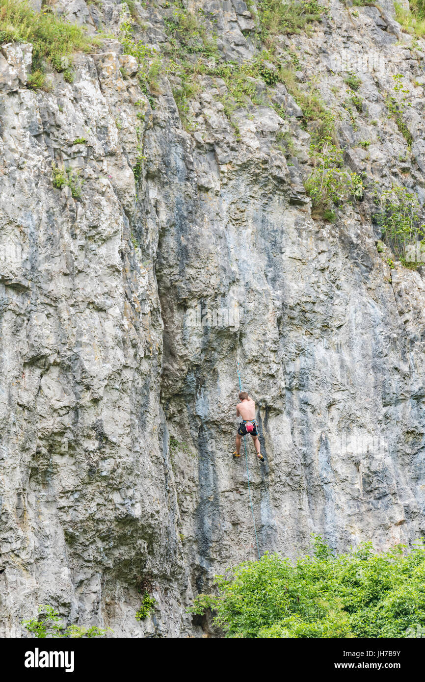 Rock Climbing Cheddar Stock Photo Alamy