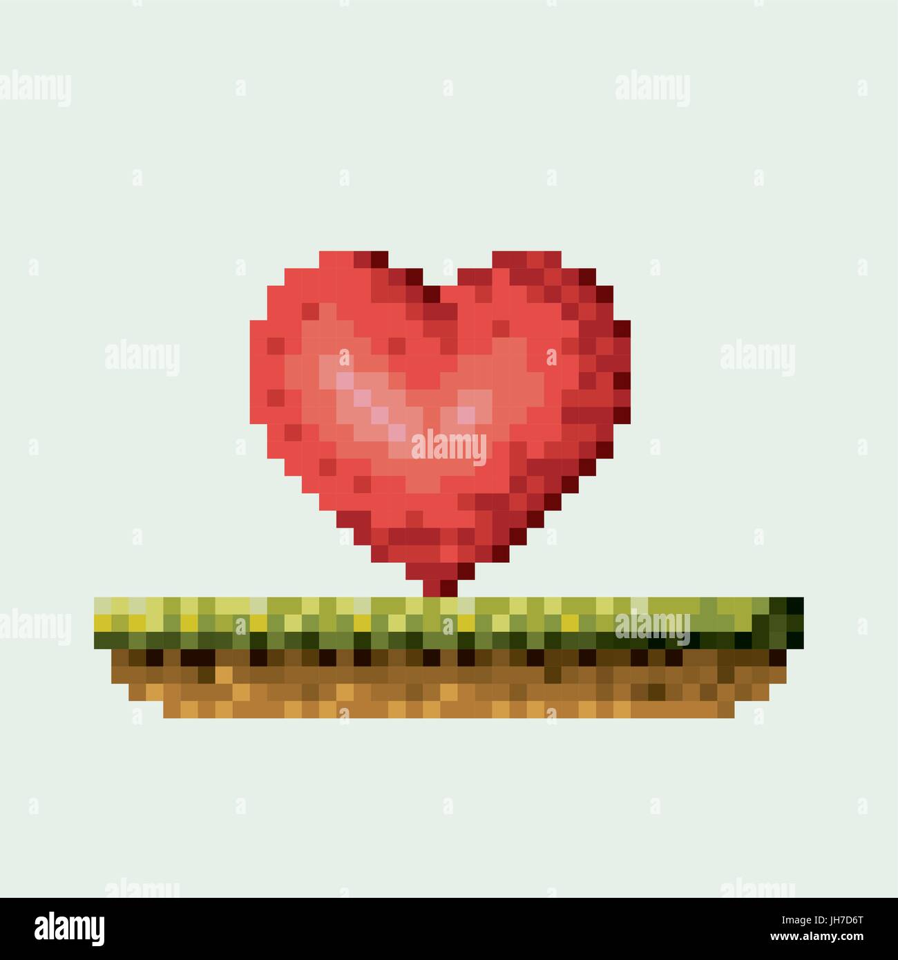 color pixelated heart in meadow Stock Vector Image & Art - Alamy