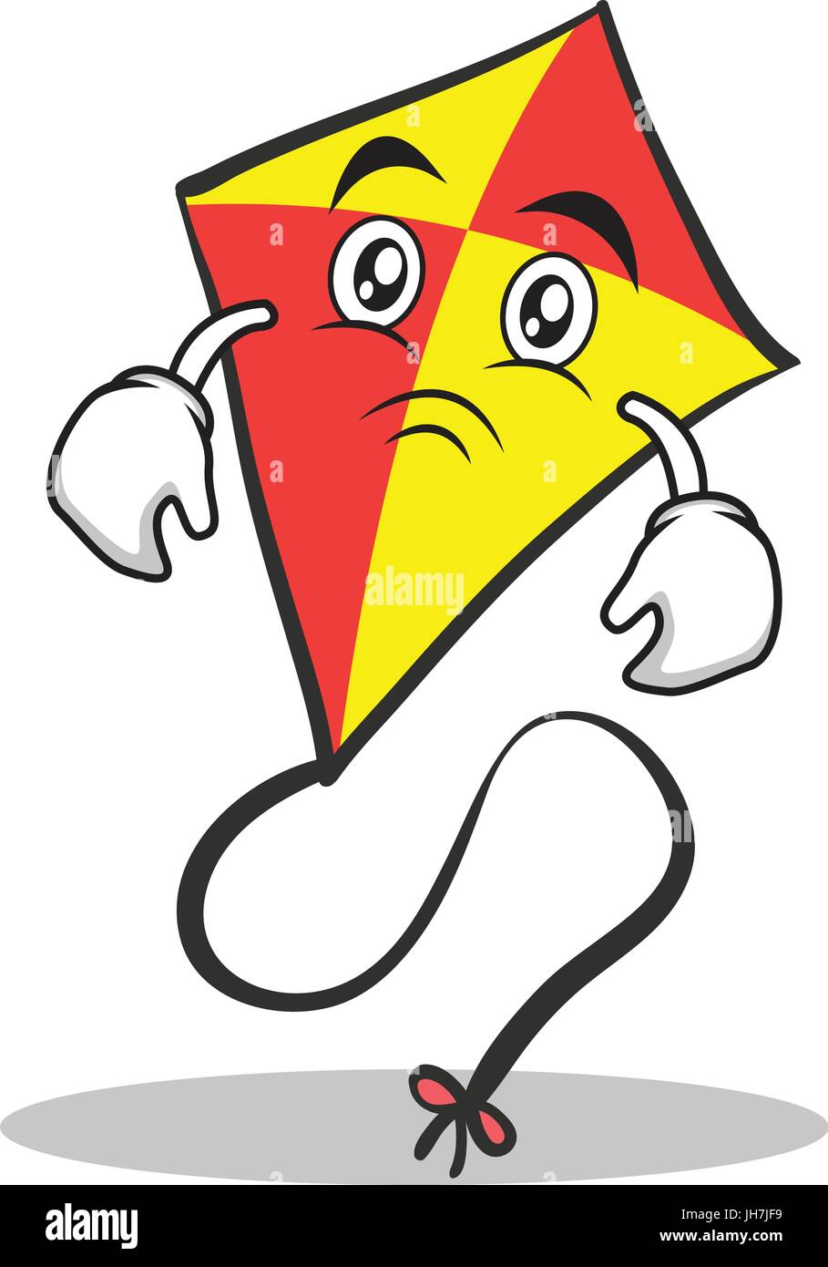 Sad face red kite character cartoon Stock Vector Image & Art Alamy