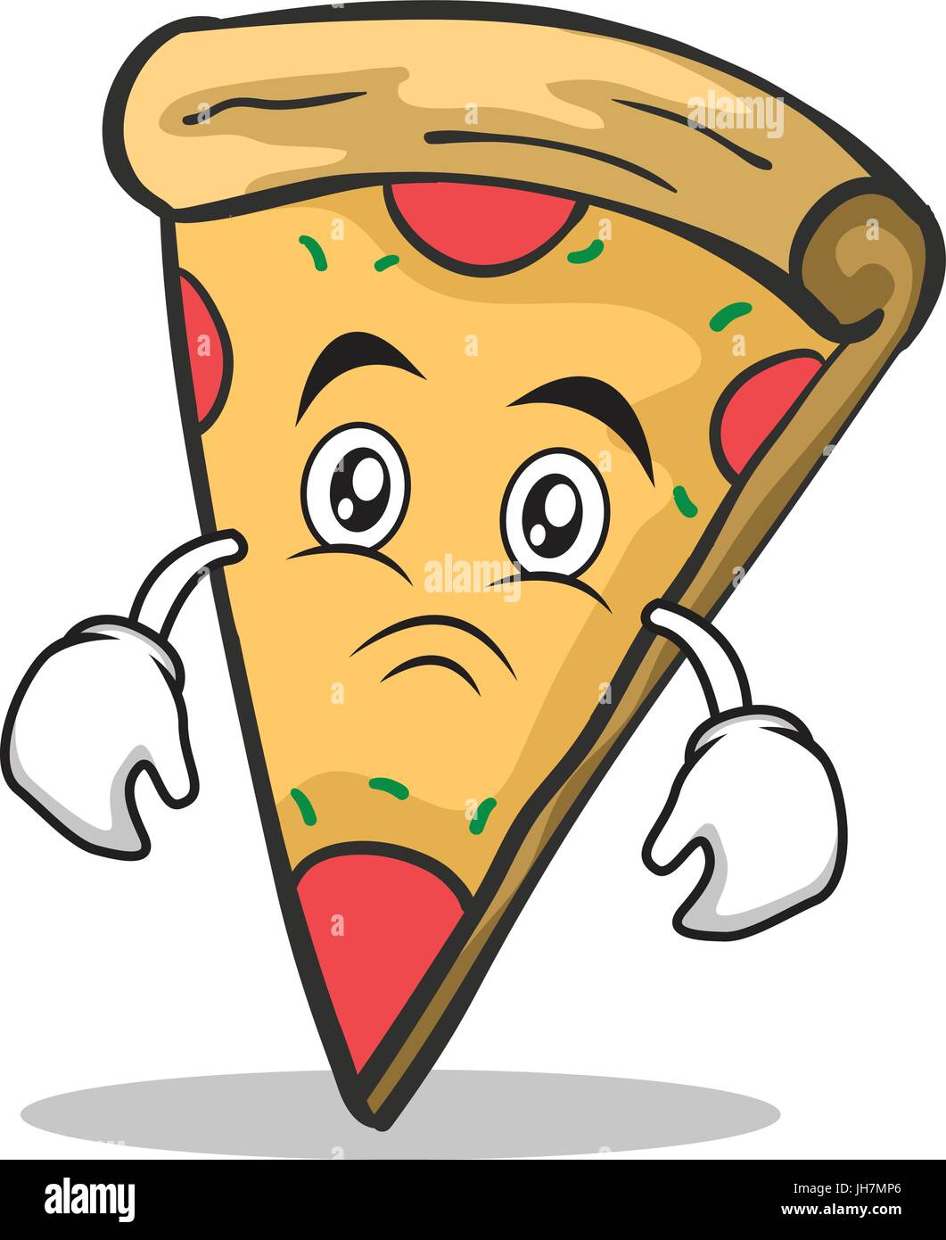 Sad Face Pizza Character Cartoon Stock Vector Image Art Alamy