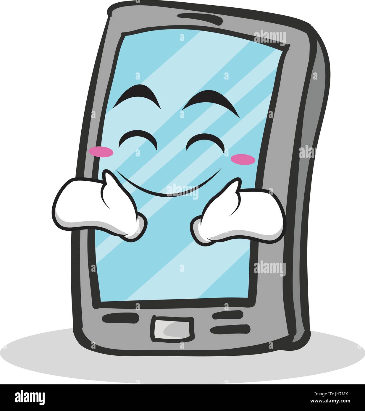 Happy face smartphone cartoon character Stock Vector Image & Art - Alamy