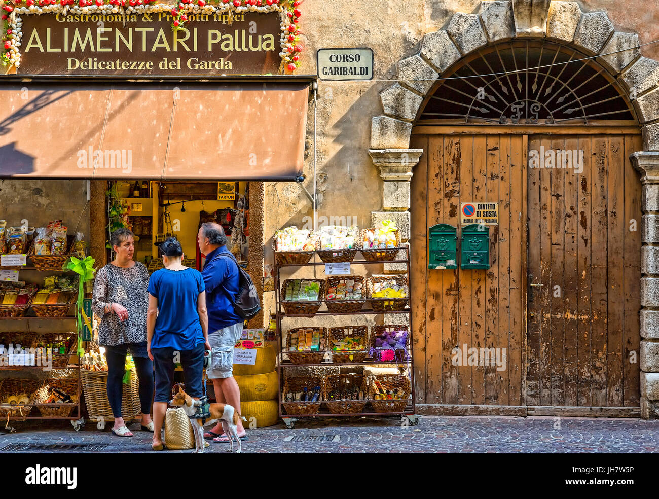 Street scene in Malcesine Stock Photo