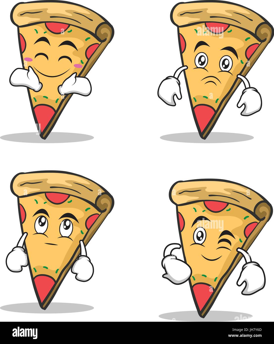 Set collection pizza character cartoon Stock Vector Image & Art Alamy