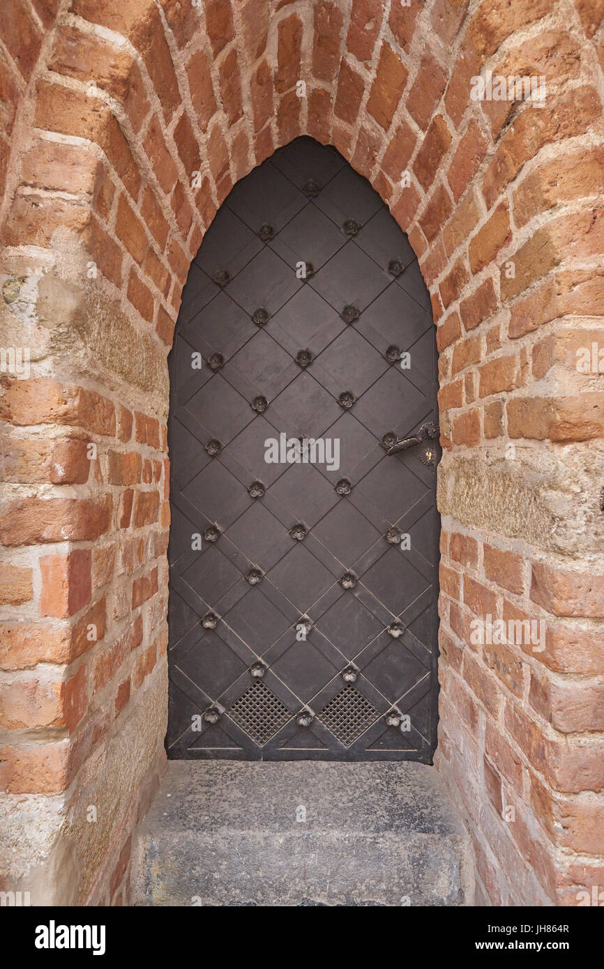 Gothic iron gate town hall Dzierzoniow Lower Silesia PolaND Reichenbach