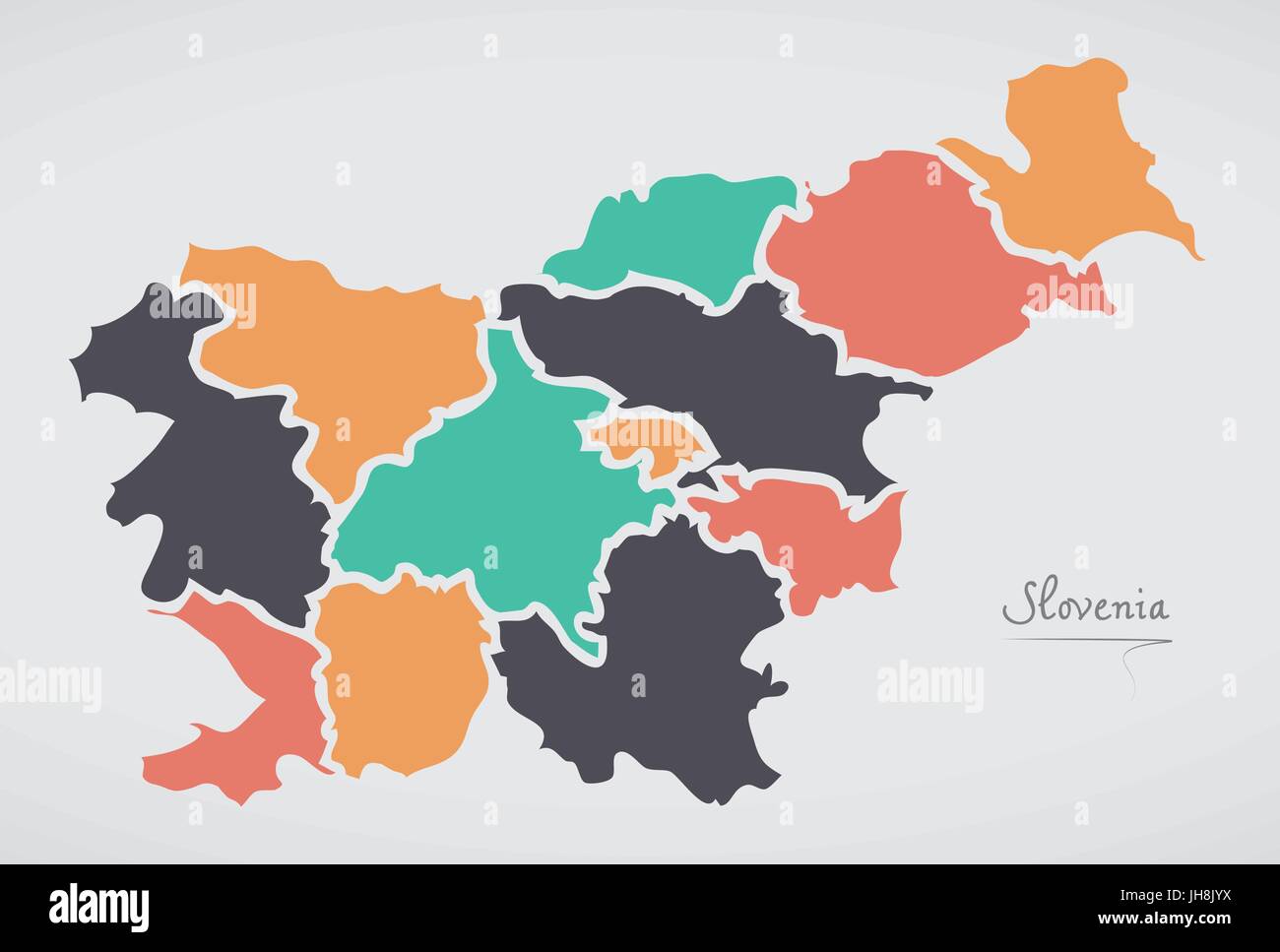 Map slovenia regions simple hi-res stock photography and images - Alamy