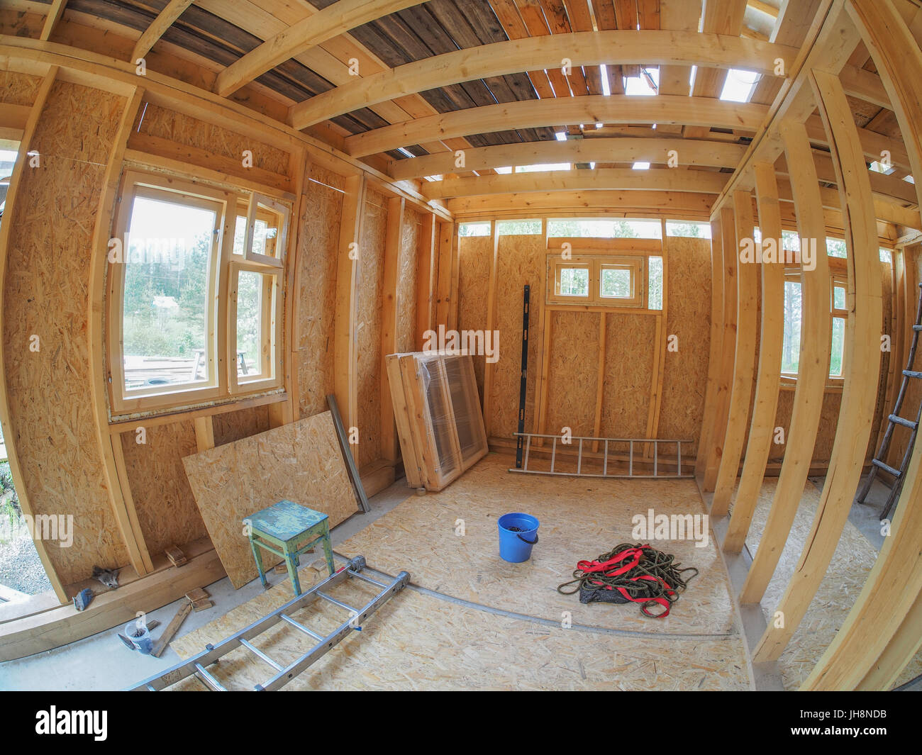 Construction of a frame house Stock Photo - Alamy