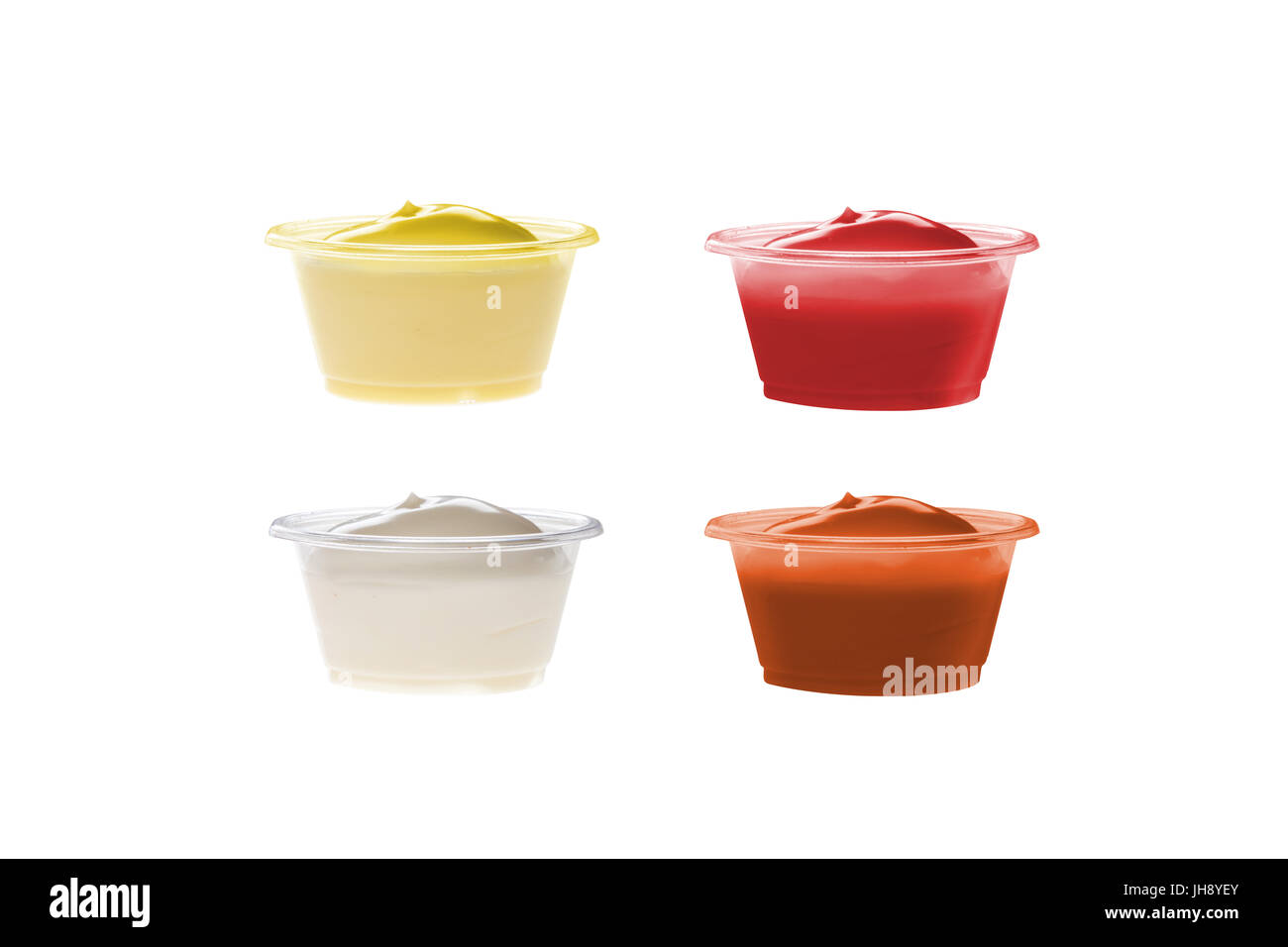 Download Plastic Containers With Sauces Ketchup Mustard Dips On White Stock Photo Alamy Yellowimages Mockups