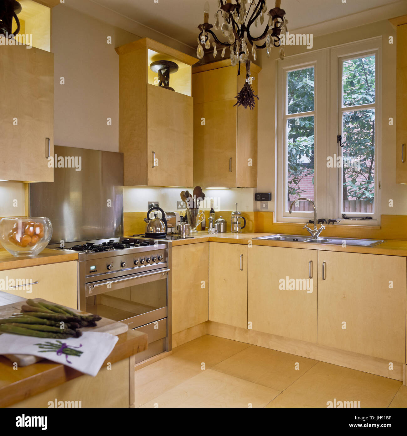 Wooden kitchen Stock Photo