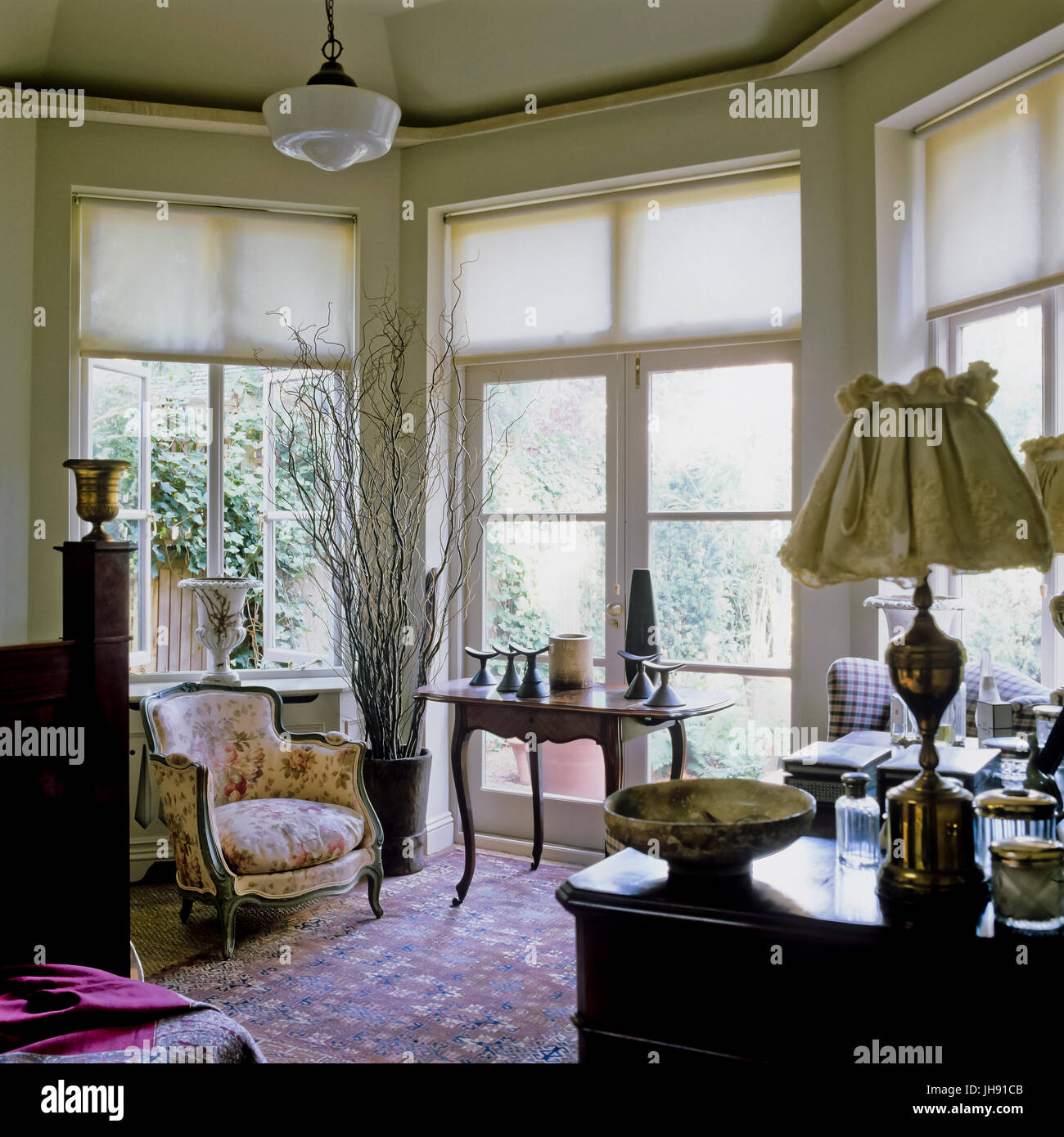 Bedroom with double doors Stock Photo