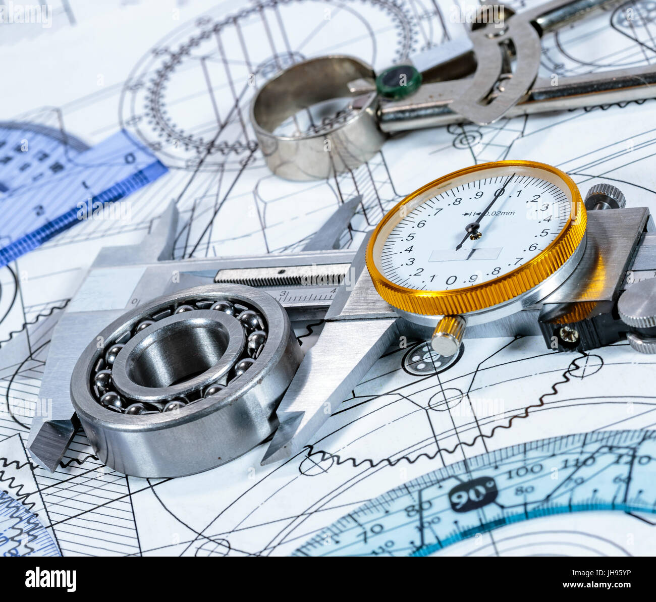 Technical drawing and tools Stock Photo Alamy