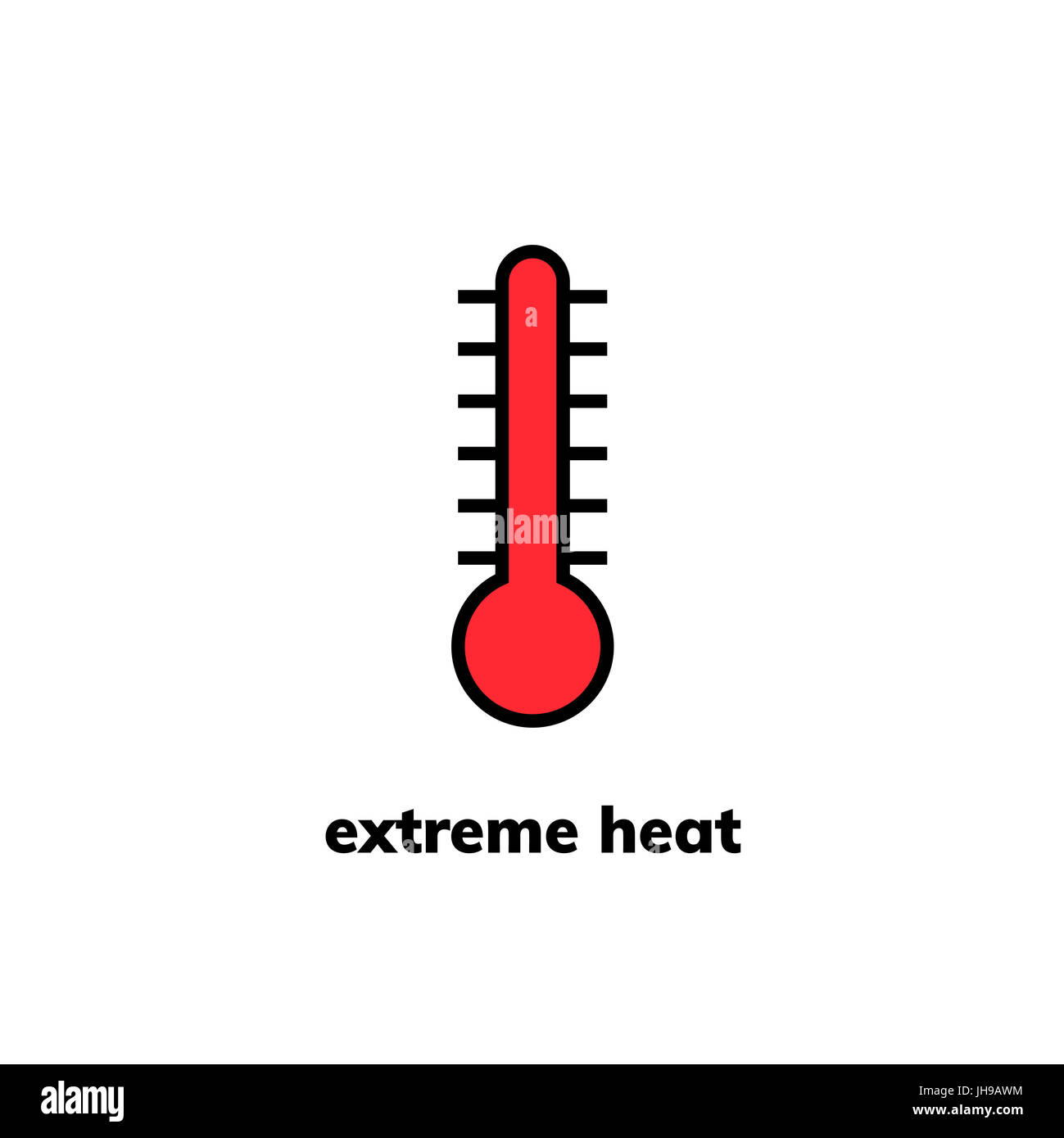 Temperature icon, clip art. Narrow-range mercury thermometer shows extreme  heat weather Stock Photo - Alamy