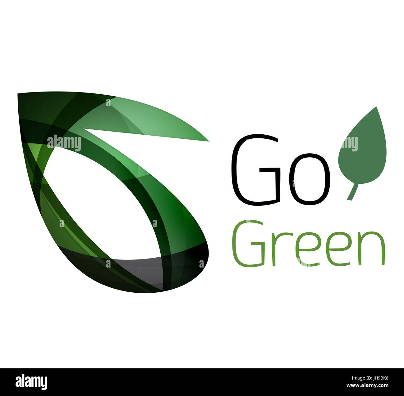 Abstract eco leaves logo design made of color pieces various