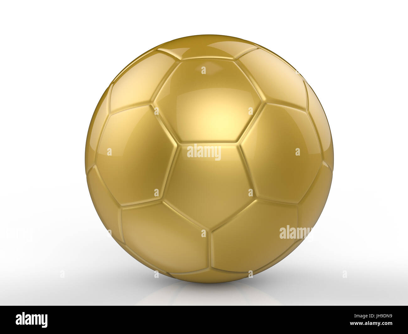 golden soccer ball on white background Stock Photo - Alamy