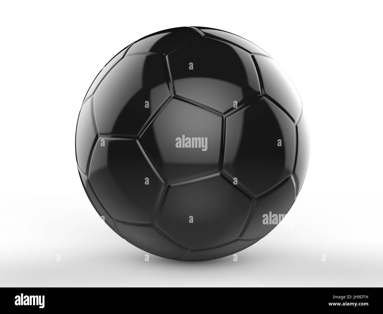 3d rendering black soccer ball on white backgrou d Stock Photo - Alamy