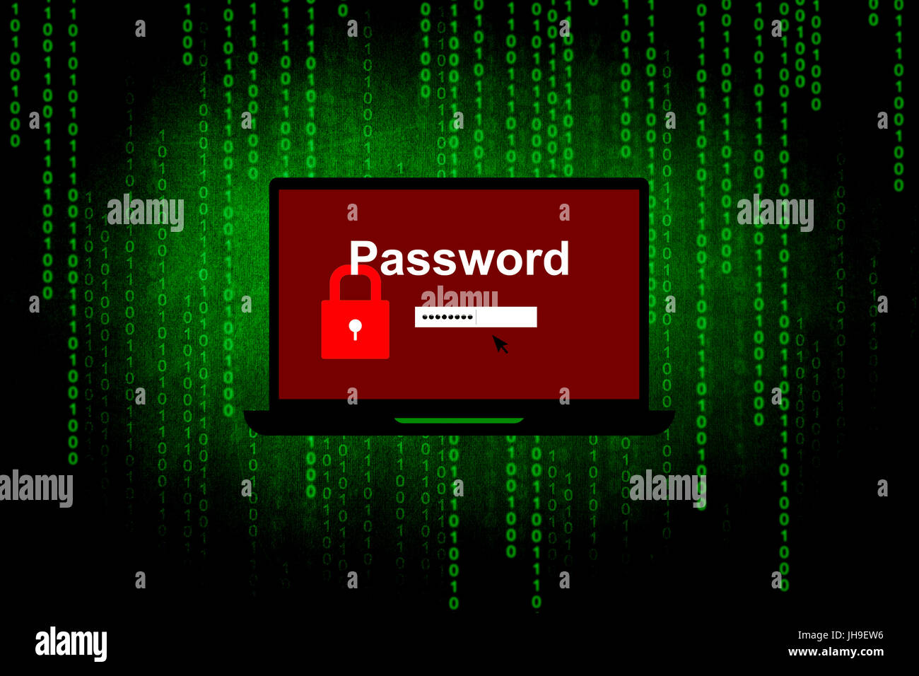 Password with padlock on Laptop screen,Computer hacker or Cyber attack ...