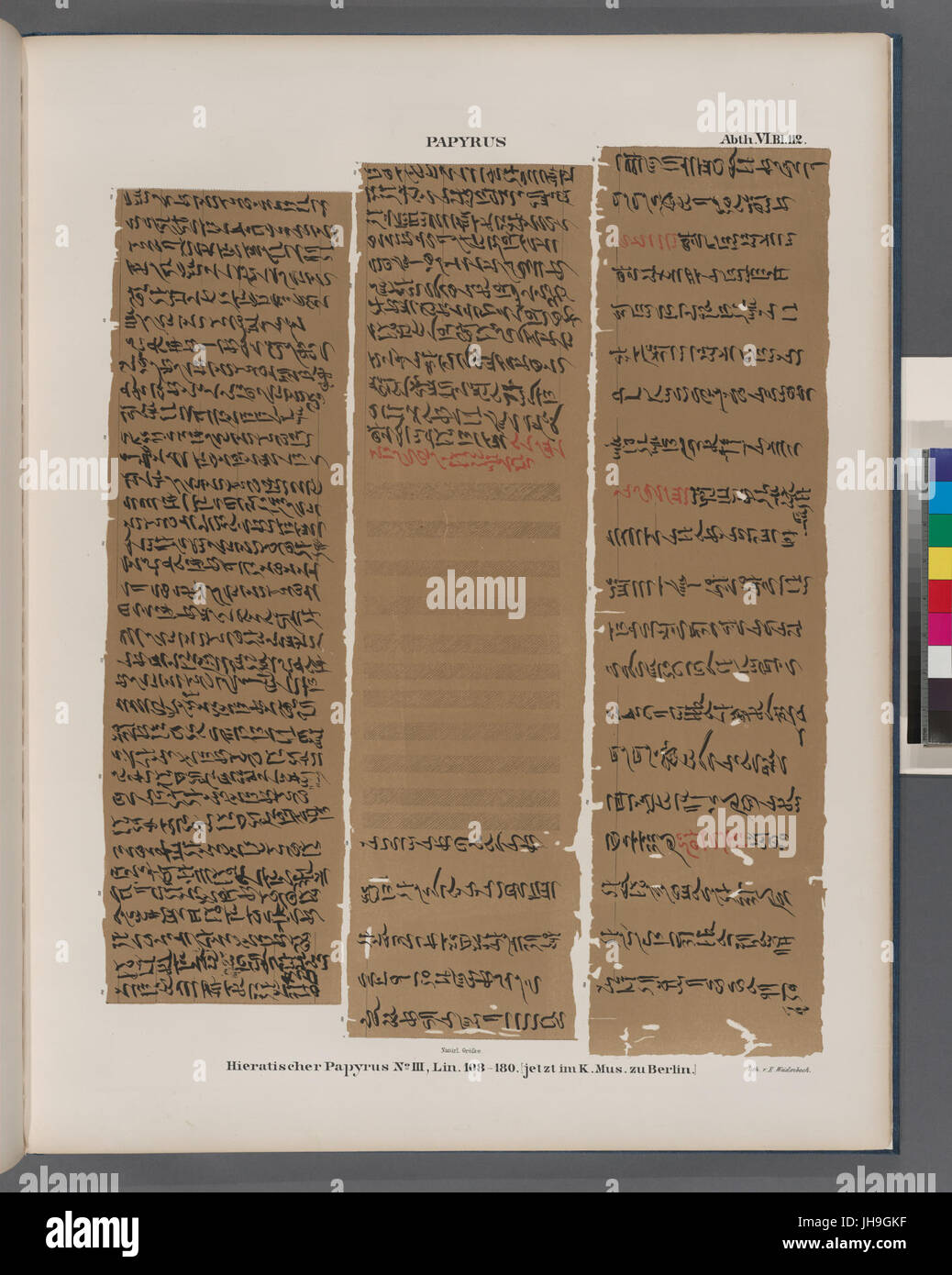 Papyrus. Hieratischer Papyrus. No. III, Lin. 108180. (jetzt im K