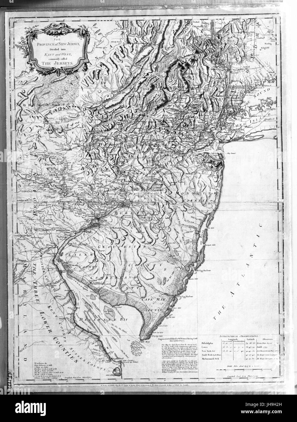 The Province of New Jersey, divided into East and West, commonly called the Jerseys (NYPL b13866430-ps map 206) Stock Photo