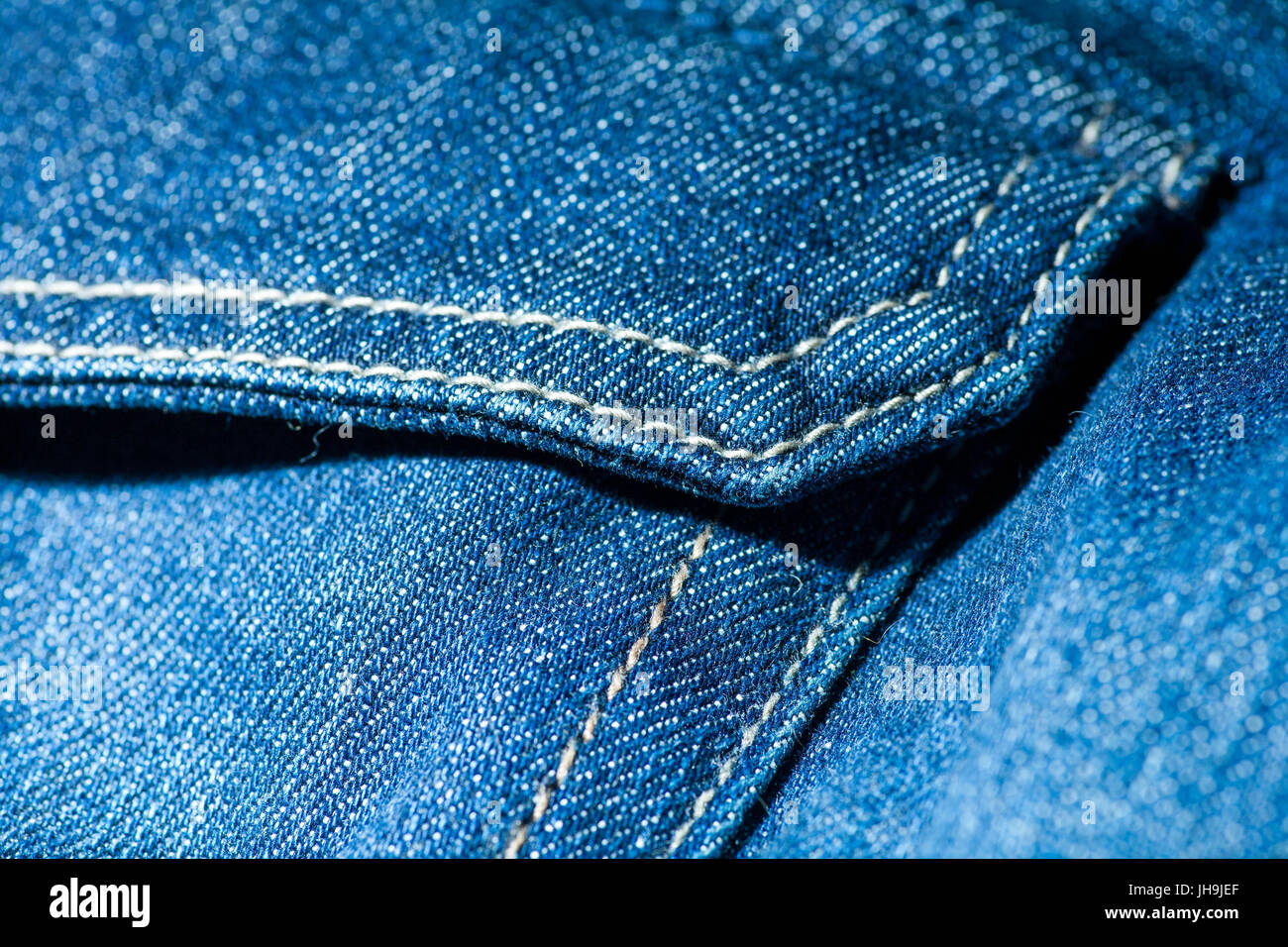 macro of the blue jeans pocket Stock Photo