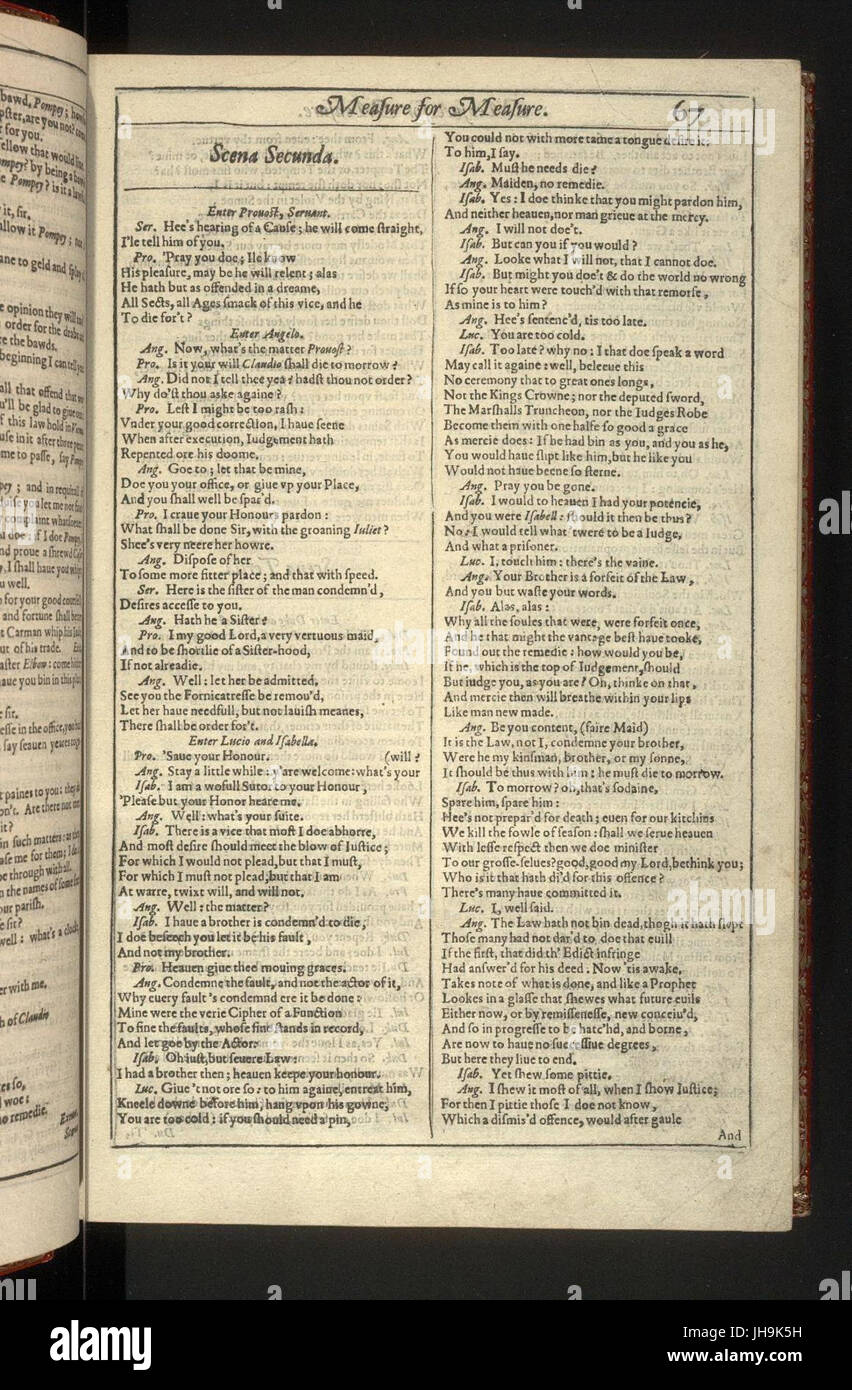 Shakespeare Paper First Folio, Shakespeare - 0085 Stock Photo - Alamy
