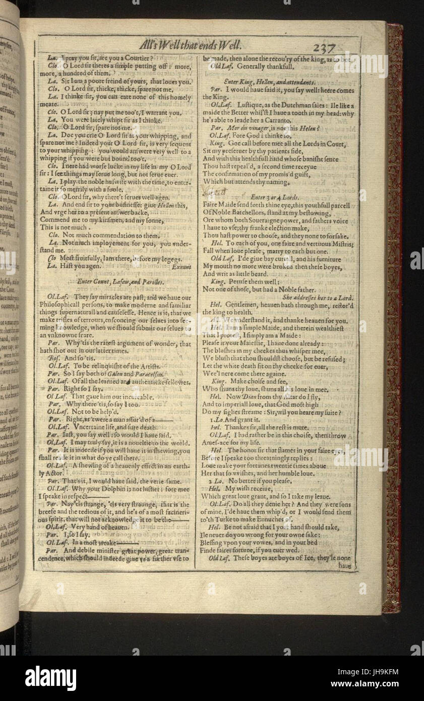 Shakespeare Paper First Folio, Shakespeare - 0255 Stock Photo - Alamy
