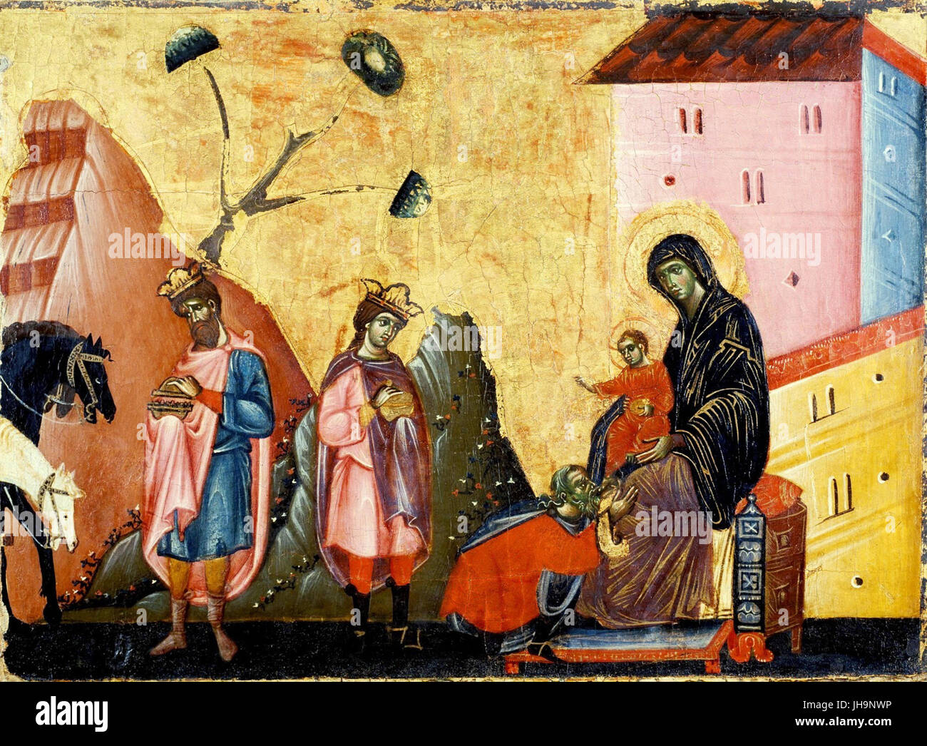 Guido da Siena - Anbetung der Heiligen 1 Stock Photo