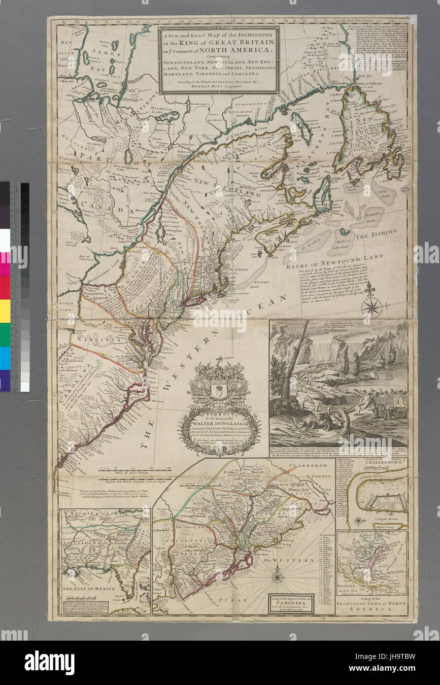 A new and exact map of the dominions of the King of Great Britain on ye continent of North