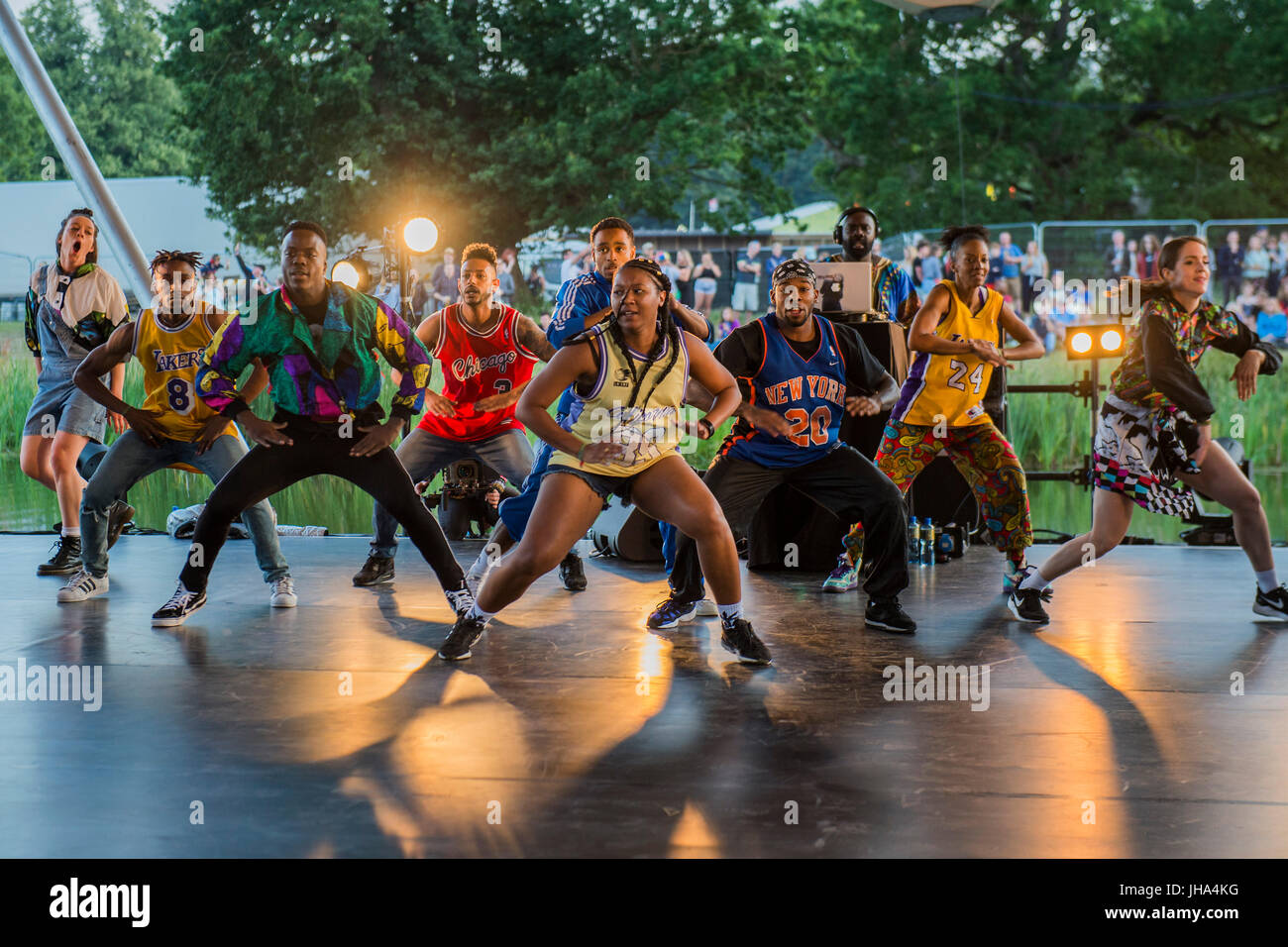 Suffolk, UK. 13th July, 2017. Boy Blue Entertainment perform The Get Down for Sadlers Wells on