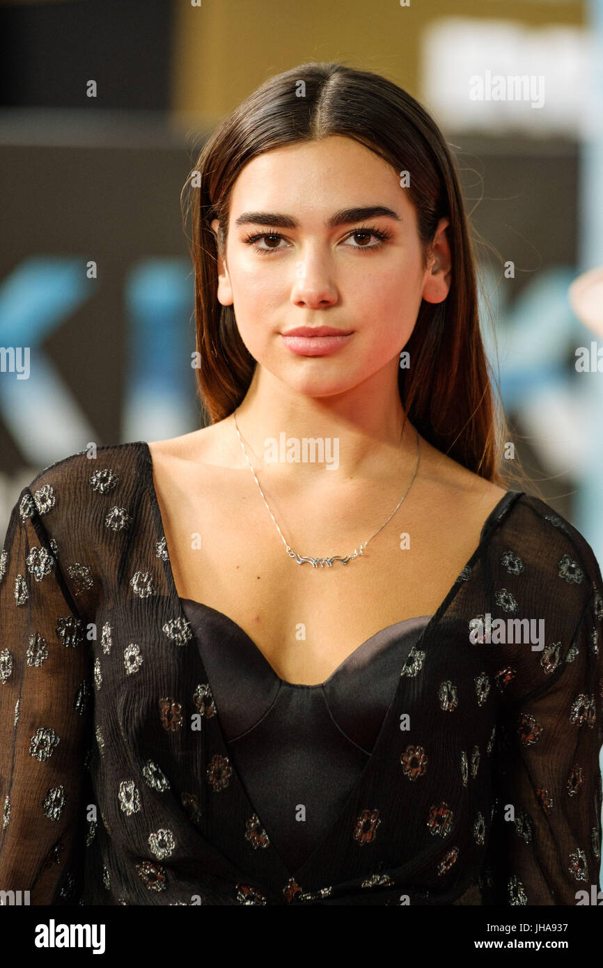 London, UK. 13th July, 2017. Dua Lipa at World Premiere of DUNKIRK on